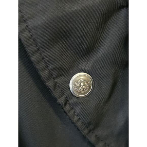 VINTAGE 1990'S Harley-Davidson Men's Black Satin Bomber Jacket Sz Small Logo - Picture 10 of 16